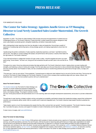 PRESS RELEASE: The Growth Collective