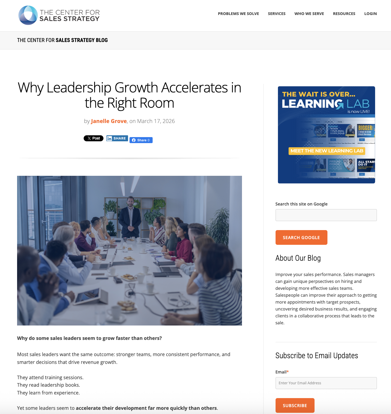 Why Leadership Growth Accelerates in the Right Room